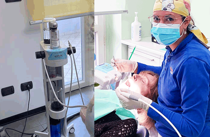 Igiene orale con airflow dentista Cherasco